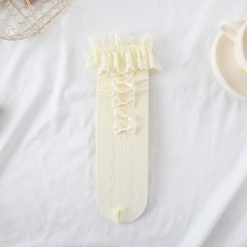 Children's Bow Lace Stockings(Three packs)